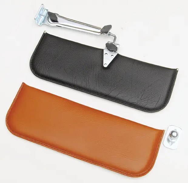 Visor de cabina con núcleo de resina flexible y tres puntos de pivote.